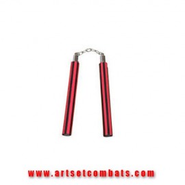 Nunchaku mousse chaine rayé rouge rond