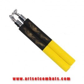 Nunchaku mousse chaine jaune/noir