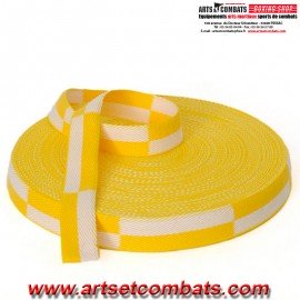 Ceinture karaté bicolore Noris Blanc et Jaune - Rouleau 50m