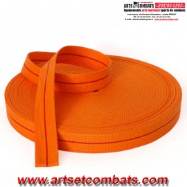 Ceinture karaté Couleur Noris Orange avec un liseré - Rouleau 50m