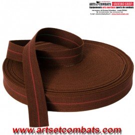 Ceinture karaté Couleur Noris Marron avec un liseré - Rouleau 50m