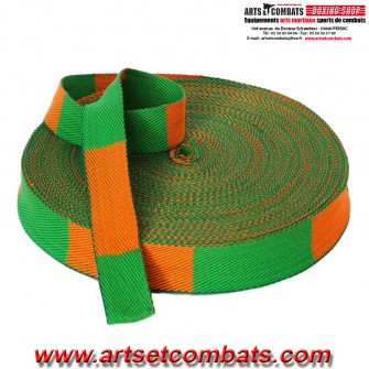 Ceinture judo Orange et Verte Noris - Rouleau 50m