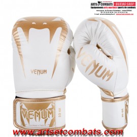 GANTS DE BOXE VENUM GIANT 3.0 - CUIR NAPPA - BLANC/DORÉ