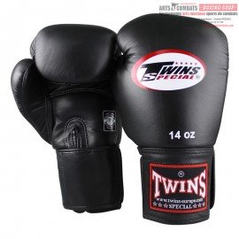 TWINS SPECIAL GANTS DE BOXE NOIR FERMETURE COURTE