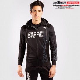 Sweat Shirt Zippé homme UFC Venum Authentic Fight Week Noir