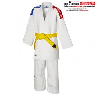 kimono Mizuno Blanc "Kodomo 3" Tricolore 350g