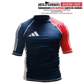 Rashguard Manches Courtes  Adidas - Bleu/Blanc/Rouge