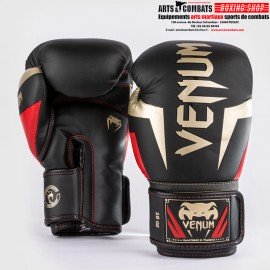 GANTS DE BOXE VENUM ELITE - NOIR/OR/ROUGE