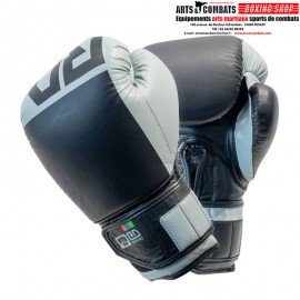 Gants De Boxe Rumble Cuir BLOCK COLOR Gris/Noir V6 RD BOXING