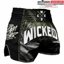 SHORT MUAY-THAI SPRAYING NOIR/KAKI