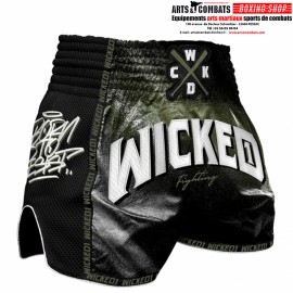 SHORT MUAY-THAI SPRAYING NOIR/KAKI
