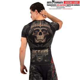 Rashguard à Manches courtes Santa Muerte 5.0 - Noir Profond/Or