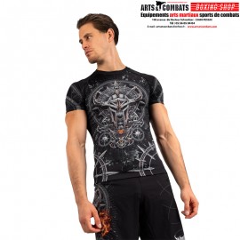 Rashguard à Manches Courtes Venum Gladiator 5.0 - Noir/Argent