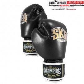 Gants de boxe Cuir Velcro SKS Noir