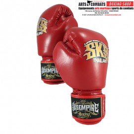 Gants de boxe Cuir Velcro SKS Rouge