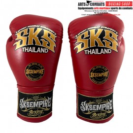 Gants de boxe Cuir Lacets SKS Rouge