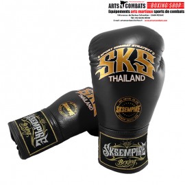 Gants de boxe Cuir Lacets SKS Noir