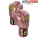 Gants de boxe Microfibre Velcro SKS Rose Métalique