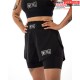 SHORT 2 IN 1 FEMME  NOIR METAL BOXE