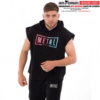 HOODIE SANS MANCHE NOIR MIAMI VICE METAL BOXE