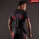 RASHGUARD MANCHES COURTES BAR TACK «ONI 鬼» - NOIR