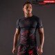RASHGUARD MANCHES COURTES BAR TACK «ONI 鬼» - NOIR