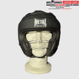 Casque Métal Boxe avec protection du nez en polycarbonate