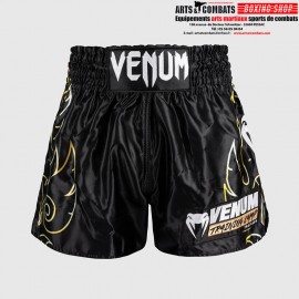 Short de Muay Thai Venum VTC Flames - Noir/Or