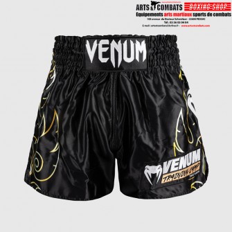 Short de Muay Thai Venum VTC Flames - Noir/Or