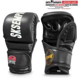 Gants de Sparring SKS MMA Artisanaux Haut de Gamme (Noir)