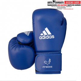 Gants De Boxe Adidas FFb Approuvés Iba - Bleu et Rouge