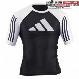 Rashguard BJJ Manches Courtes Blanc/Noir