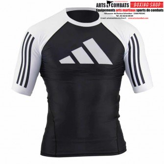 Rashguard BJJ Manches Courtes Noir/blanc