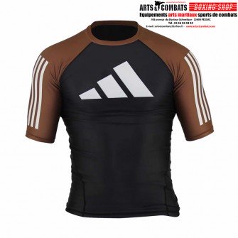 Rashguard BJJ Manches Courtes Marron/Noir