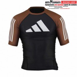 Rashguard BJJ Manches Courtes Marron/Noir