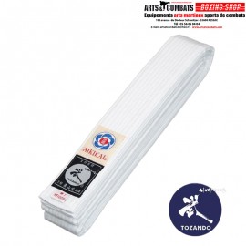 Ceinture Obi blanche Aïkido Tozando