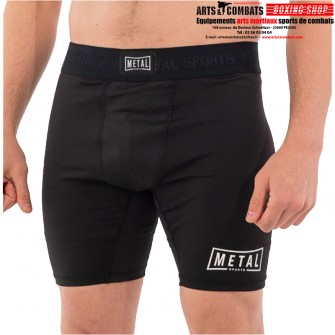 Short de Compression Metal Boxe - Noir