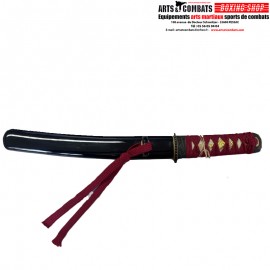 Tanto acier lame Forgé noir et rouge
