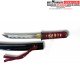 Tanto acier lame Damas noir et rouge