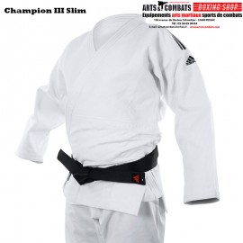 Kimono Adidas Blanc Champion 3 Slim IJF Compétition 730g/m2